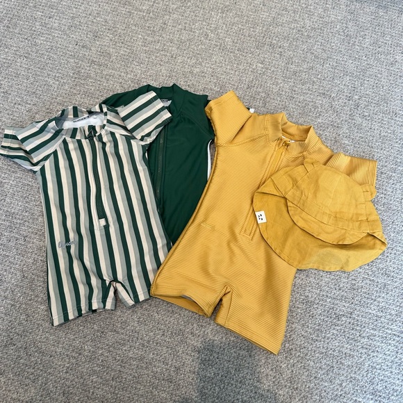 Liewood Swim Lot Rashguards Swimsuit Hat 3-6 Months - Picture 1 of 7